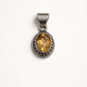 Sterling Silver Citrine Pendant New